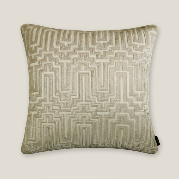 Ame Off-White Velvet Embroidered Cushion Cover