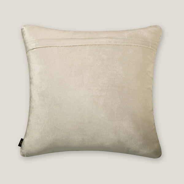 Off-White Velvet Embroidered Cushion Cover