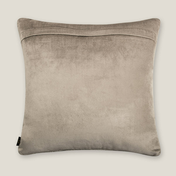 Dark Beige Hand Embellished Velvet Cushion Cover