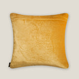 Yellow Embroidered Velvet Cushion Cover