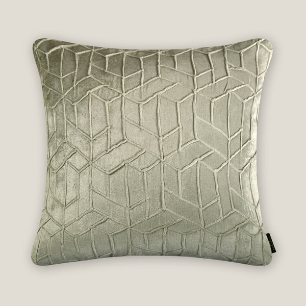 Nami Grey Geometric Velvet Cushion Cover