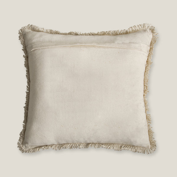 Nour Emb. Off White Cotton Velvet Cushion Cover