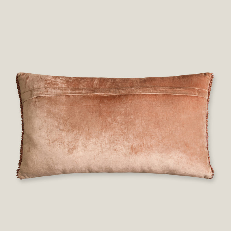 Anaro Emb. Pink Cotton Velvet Cushion Cover