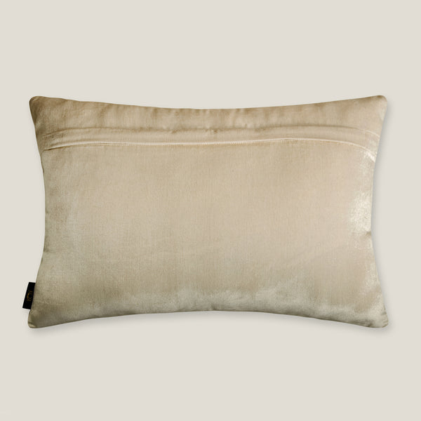 Aram Hand Emb. Off White Cotton Velvet Cushion Cover