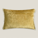 Mila Emb. Yellow Cotton Velvet Cushion Cover