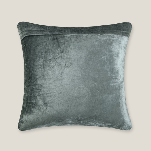 Darius Emb. Blue Cotton Velvet Cushion Cover