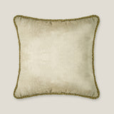 Arya Emb. Off White Cotton Velvet Cushion Cover