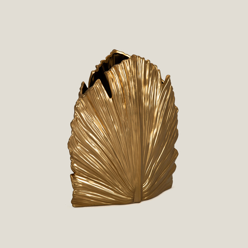 Palm Gold Ceramic Vase Small