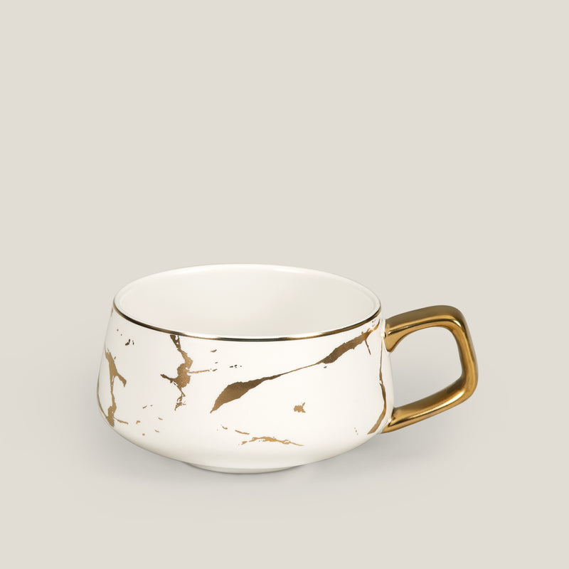 Ebony & Ivory Ceramic Cup Saucer Set