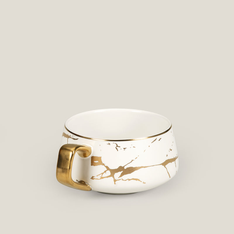 Ebony & Ivory Ceramic Cup Saucer Set