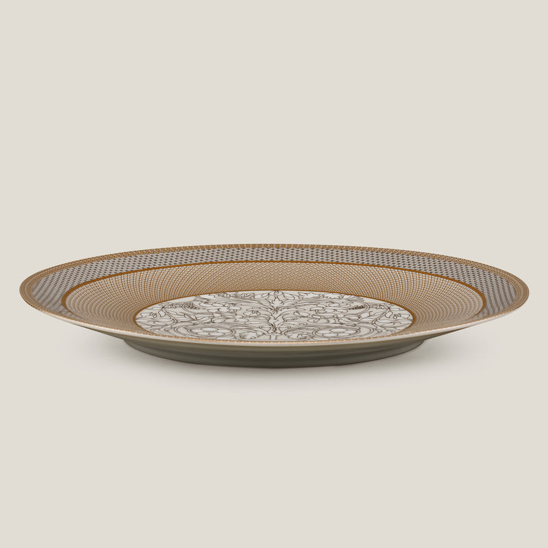 Alessi Gold & Platinum Porcelain Round Platter