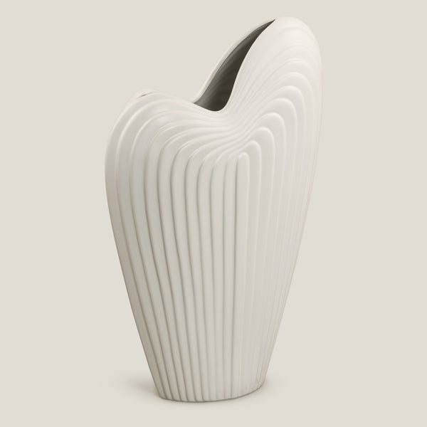 Trivia White Ceramic Vase Large