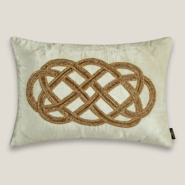 Giacomo White Viscose & Velvet Cushion Cover
