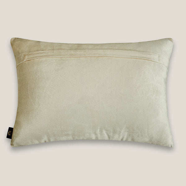 White Viscose & Velvet Cushion Cover