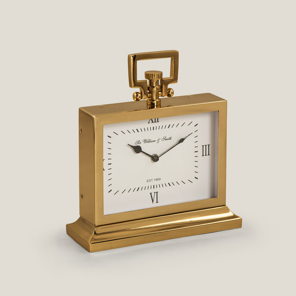 Arleen Gold Stainless Steel & Glass Table Clock