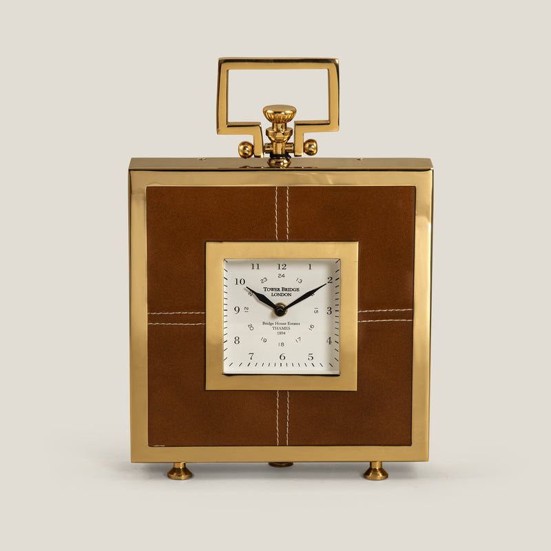 Brooklands Gold & Brown Table Clock