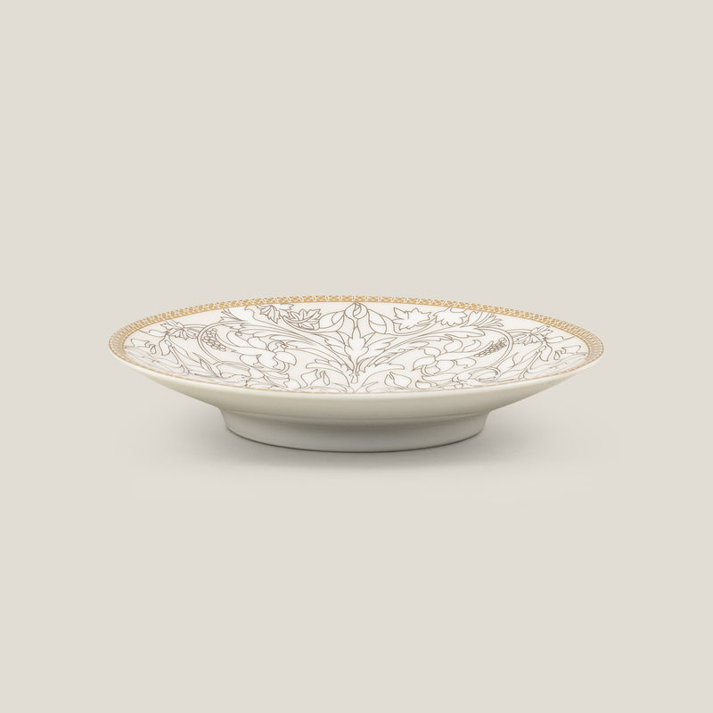Alessi Gold & Platinum Porcelain Cup Saucer Set Of 6