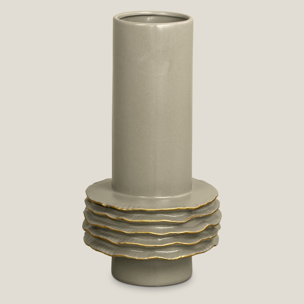 Frill Grey Ceramic Vase