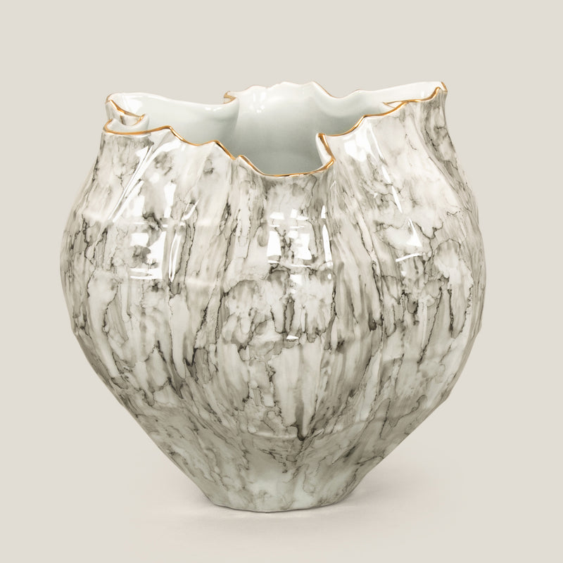 Kintsugi Grey Porcelain Vase