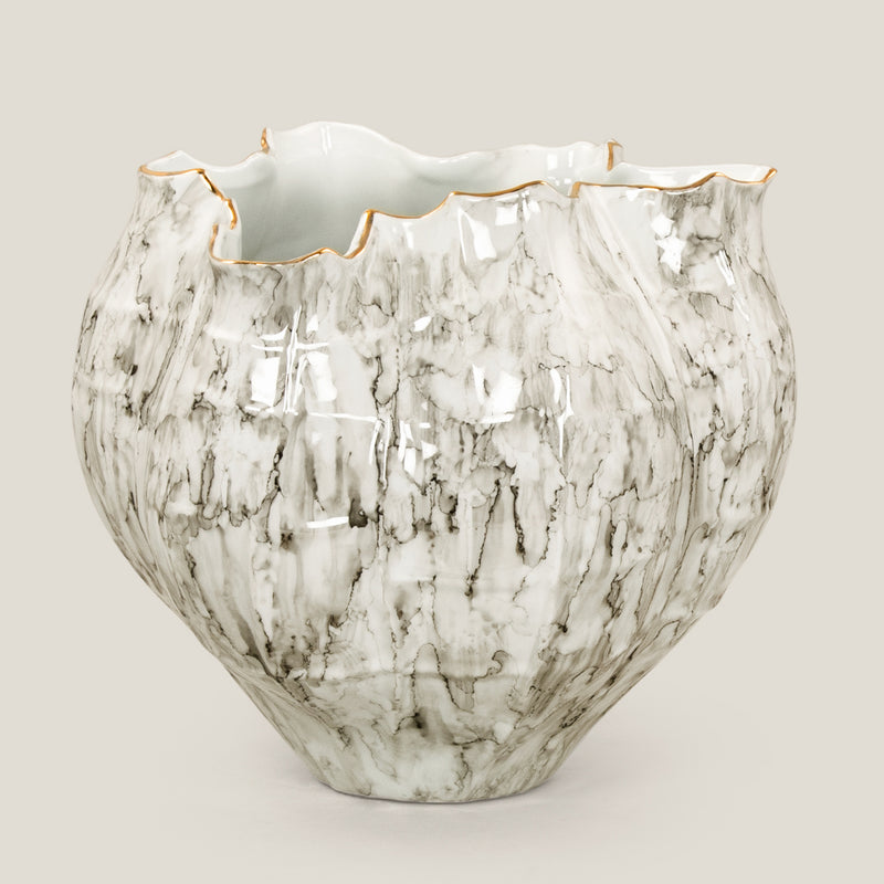 Kintsugi Grey Porcelain Vase