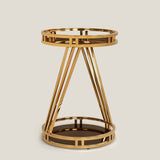 Roman Gold & Brown Side Table