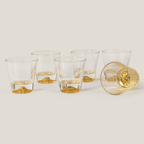 Gold Rim Whiskey Glass Set Of 4