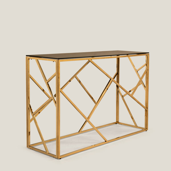 Linea Gold & Brown Console Table