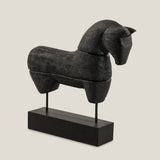 Cavall Black Mangowood Horse Sculpture