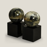 Ball Neutral & Black Resin & Stainless Steel Bookend