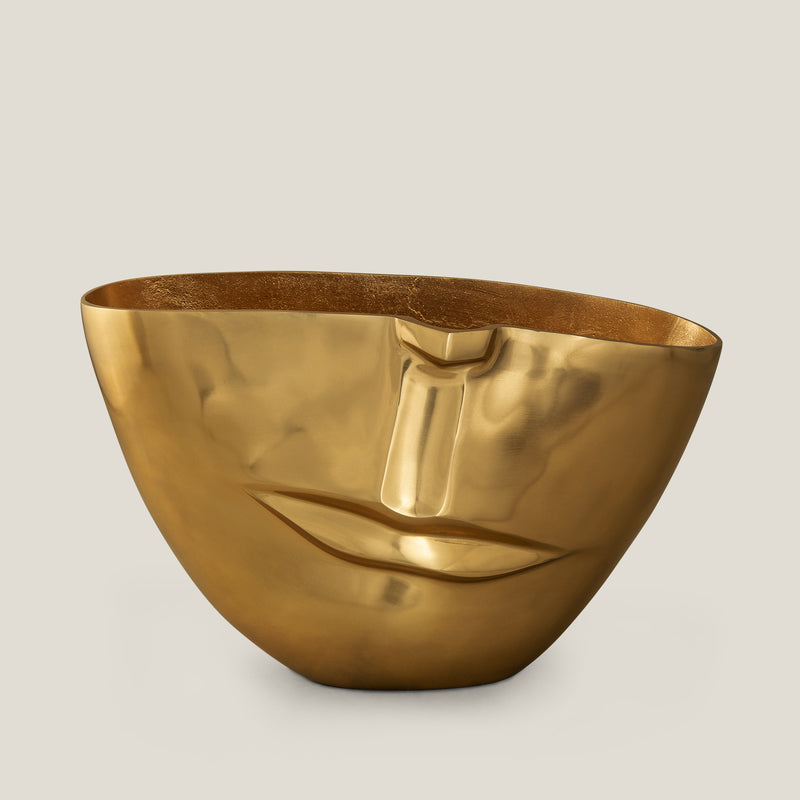 Visage Gold Face Metal Vase Large