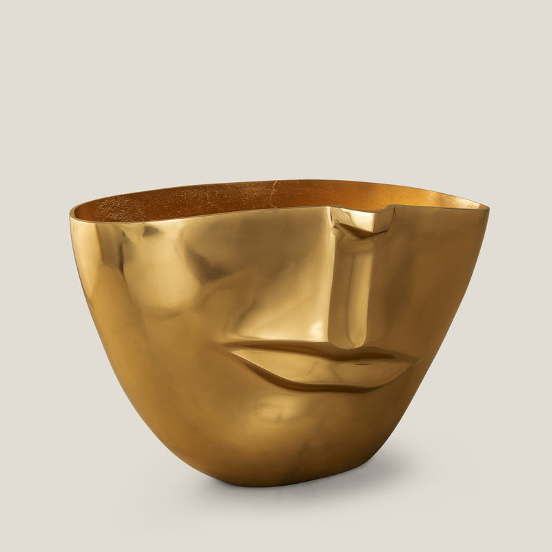 Visage Gold Face Metal Vase Large