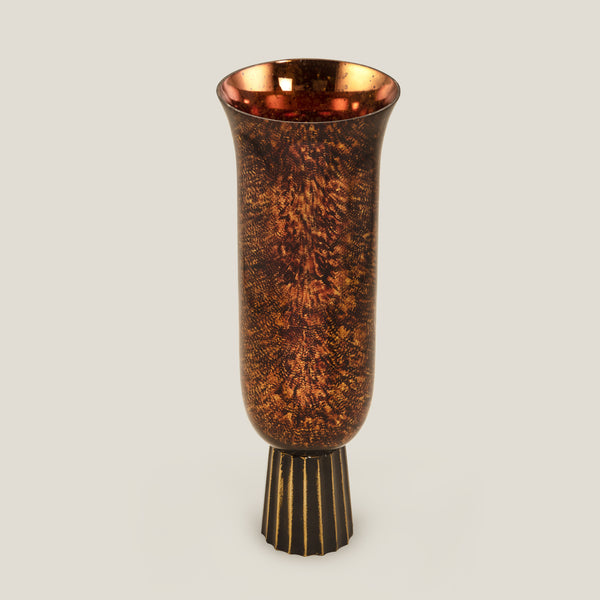 Krater Brown Metal & Glass Hurricane