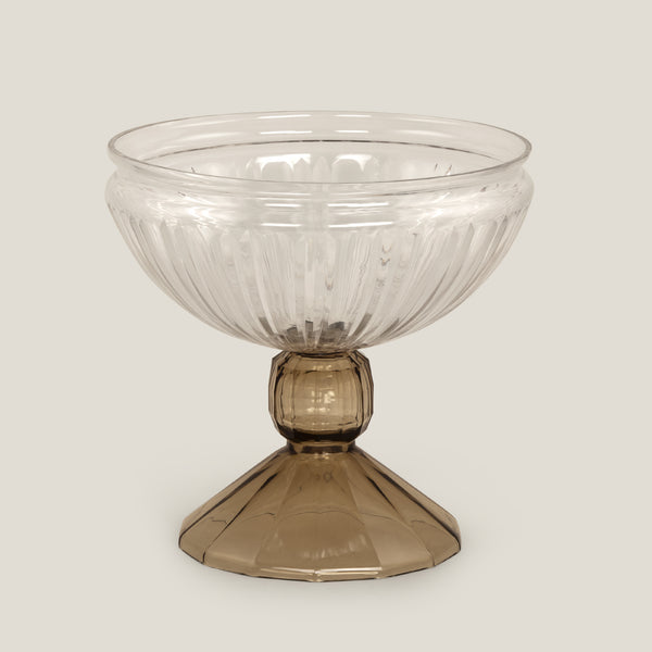 Alura Clear & Brown Glass Decor Bowl