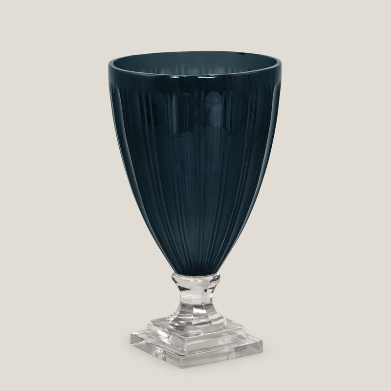 Aveo Blue Footed Glass Vase