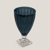 Aveo Blue Footed Glass Vase