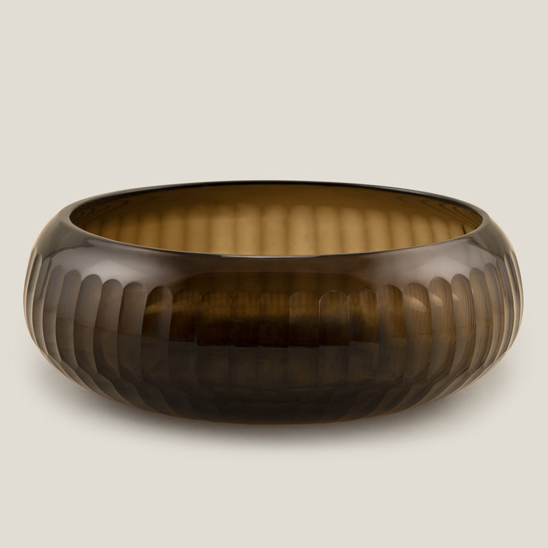 Favus Brown Glass Decor Bowl