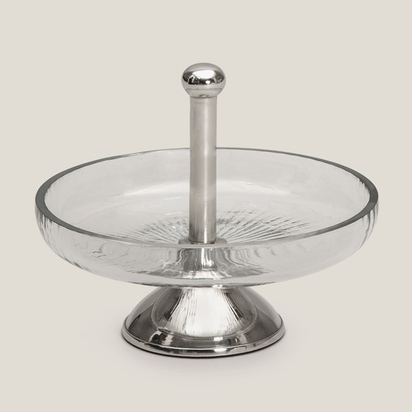 Airin Nickel & Clear Chip & Dip Platter