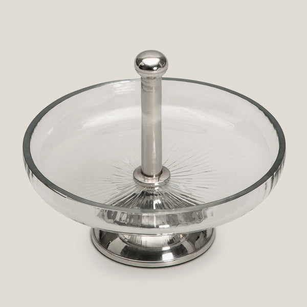 Airin Nickel & Clear Chip & Dip Platter