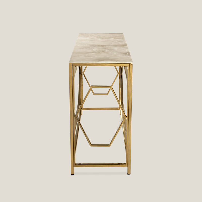 Caserta White & Gold Console Table