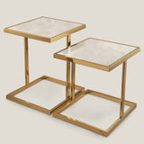 Bolzano Gold & White Side Table L