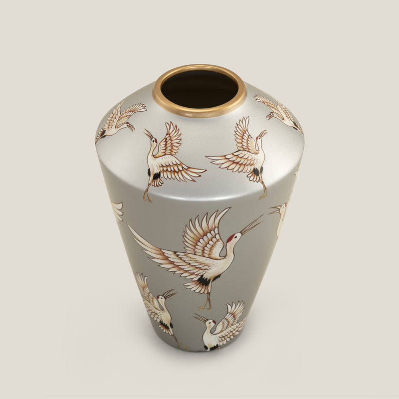Aves Grey Ceramic Vase