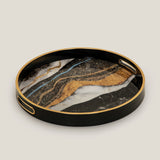 Black Waves Serving Tray