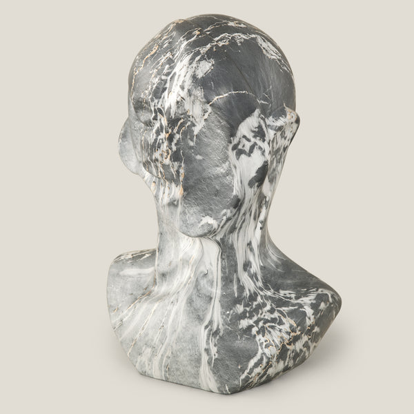 Marfil Grey Marble Portrait Ceramic Sculpture