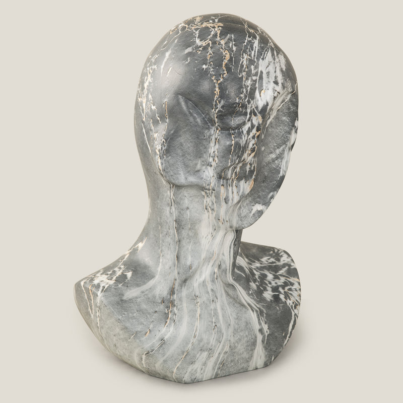 Marfil Grey Marble Portrait Ceramic Sculpture