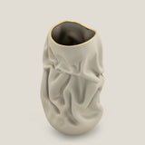 Crumple Beige Ceramic Vase