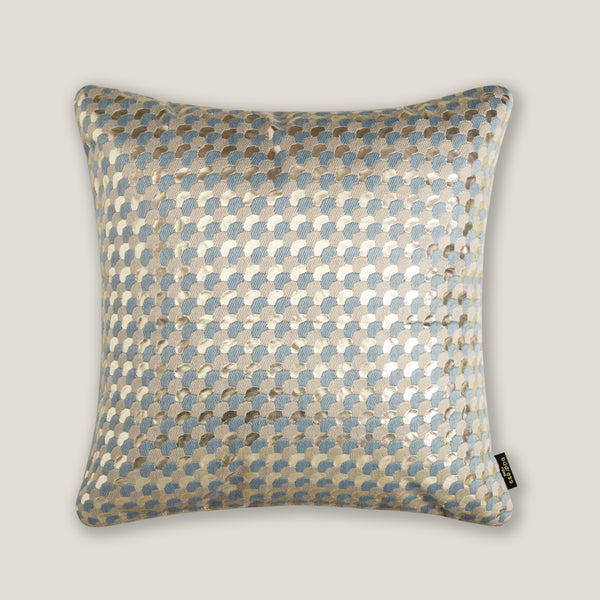 Luna Emb. Blue & Gold Cushion Cover