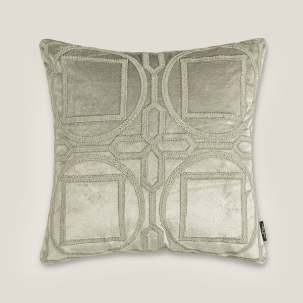 Plaza Light Grey Velvet Cushion Cover