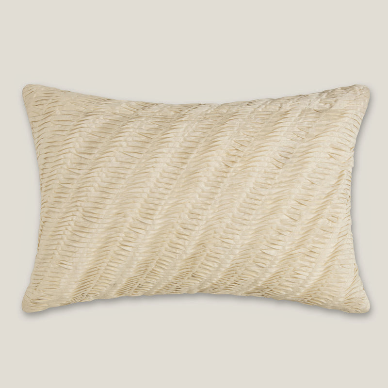 Sesgo Textured Ivory Faux Silk Cushion Cover