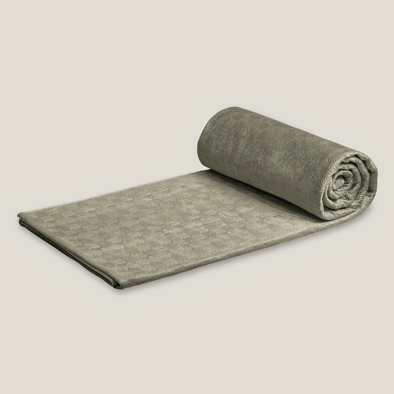 Light Grey Velvet Bedspread