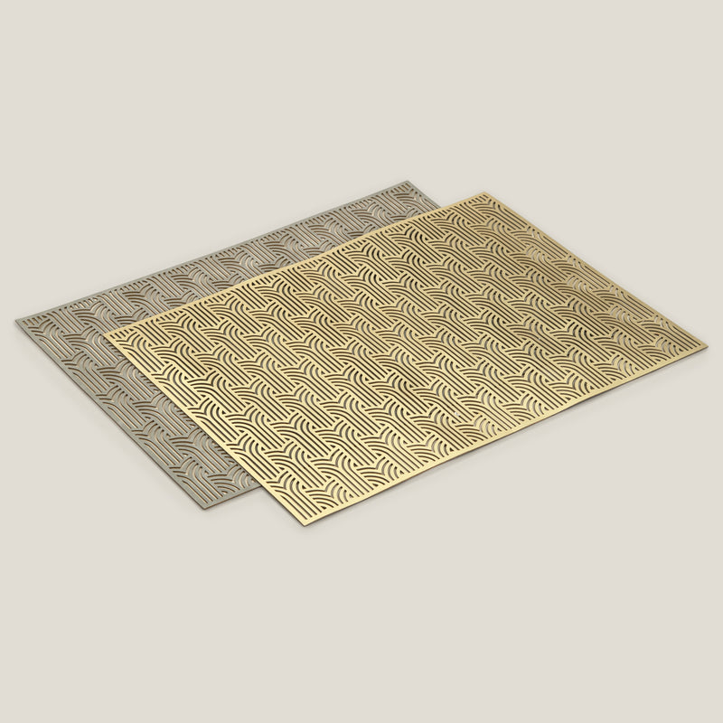 Sicily Grey & Gold Reversible Placemat Set Of 2